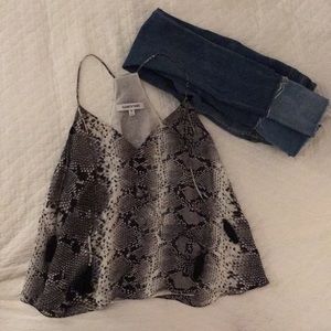 XS ELIZABETH&JAMES 100% SILK SNAKESKIN TANK